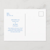 Moderne Monogram Peacock Blauw Save the Date Briefkaart (Achterkant)