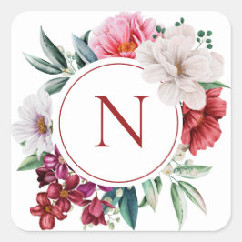Moderne Monogram Personalized Vierkante Sticker