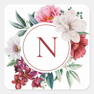 Moderne Monogram Personalized Vierkante Sticker