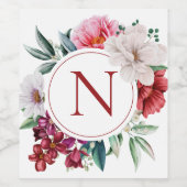 Moderne Monogram Personalized  Wijn Etiket (Enkel label)