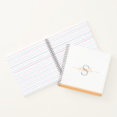 Moderne monogram perzik notitieboek (Binnen)