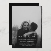 Moderne Monogram Portret Huwelijksuitnodiging Kaart (Voorkant / Achterkant)