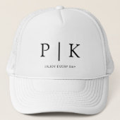 Moderne Monogram Premium Golfhoed Trucker Pet (Voorkant)