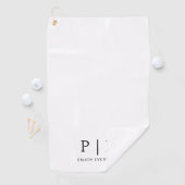 Moderne Monogram Premium Witte Golfhanddoek (Insitu)