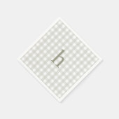 Moderne Monogram Preppy Saliegroen Gingham Servet (Hoek)