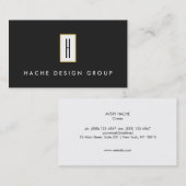 Moderne monogram, Professional Black Visitekaartje (Voorkant / Achterkant)