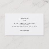 Moderne monogram, Professional Black Visitekaartje (Achterkant)