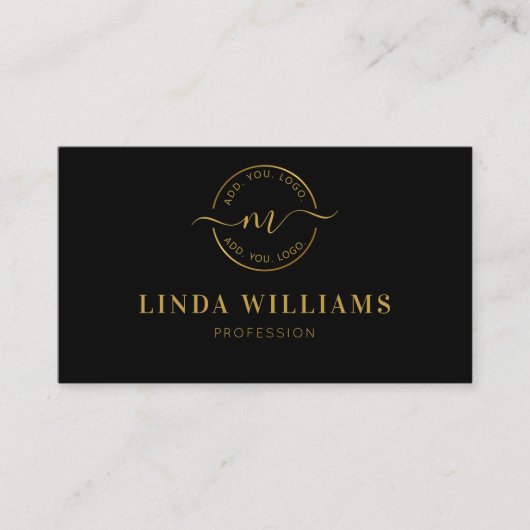 Moderne Monogram Professional Luxe Logo Visitekaartje (Voorkant)