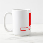 Moderne Monogram Professional Naam Rood wit Koffiemok (Links)