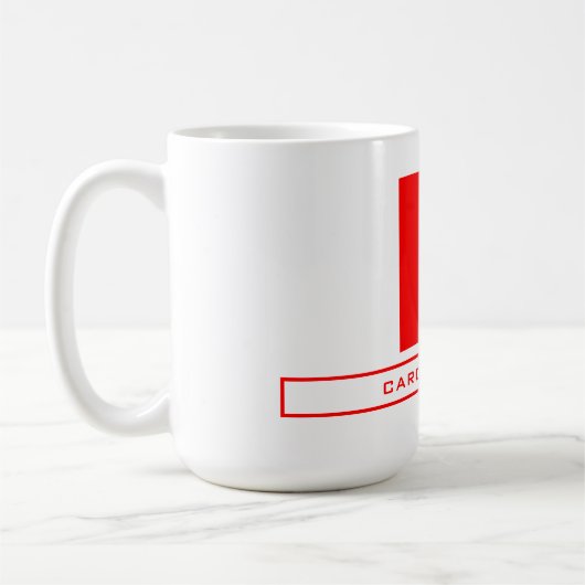 Moderne Monogram Professional Naam Rood wit Koffiemok (Links)