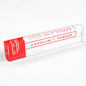 Moderne Monogram Professional Naam Rood wit Naambordje