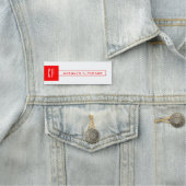 Moderne Monogram Professional Naam Rood wit Naamplaatje (In situ)