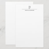 Moderne Monogram Professioneel Eenvoudig Briefpapier (Voorkant / Achterkant)