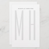 Moderne Monogram Professioneel Eenvoudig Minimalis Briefpapier (Voorkant / Achterkant)