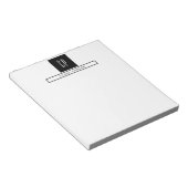 Moderne Monogram Professioneel Eenvoudig Naam Notitieblok (Schuin)