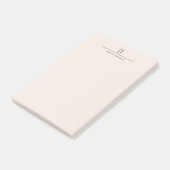 Moderne Monogram Professioneel Eenvoudig Pastelkle Post-it® Notes (Schuin)