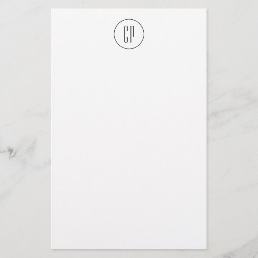 Moderne Monogram Professioneel Eenvoudige Initiale Briefpapier (Voorkant)