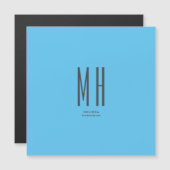 Moderne Monogram Professionele Eenvoudige Hemelbla (Voorkant / Achterkant)