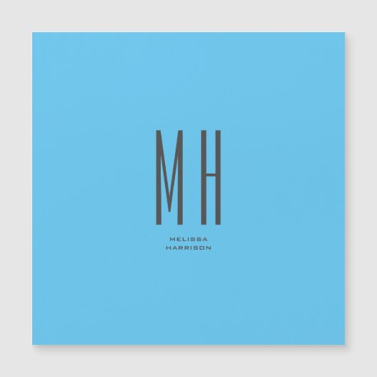Moderne Monogram Professionele Eenvoudige Hemelbla (Voorkant)