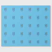 Moderne Monogram Professionele Eenvoudige Hemelbla Cadeaupapier (Vlak)