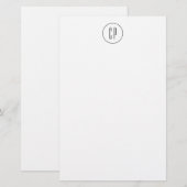 Moderne Monogram Professionele Eenvoudige Initiale Briefpapier (Voorkant / Achterkant)