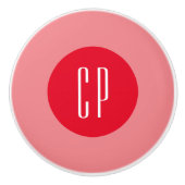 Moderne Monogram Professionele Eenvoudige Initiale Keramische Knop (Voorkant)