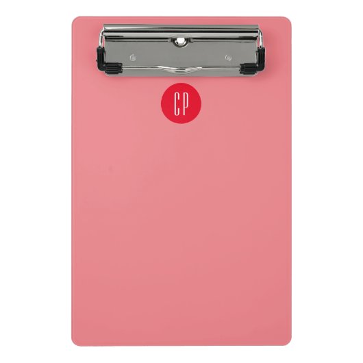 Moderne Monogram Professionele Eenvoudige Initiale Mini Klembord (Voorkant)