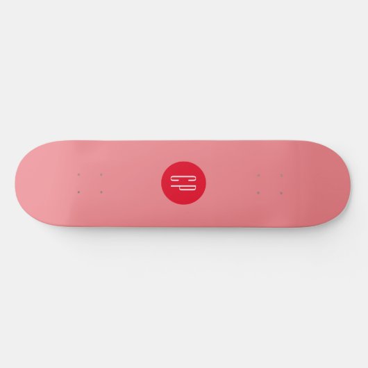 Moderne Monogram Professionele Eenvoudige Initiale Persoonlijk Skateboard (Horizontaal)