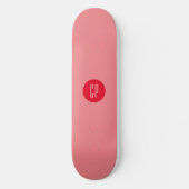 Moderne Monogram Professionele Eenvoudige Initiale Persoonlijk Skateboard (Voorkant)