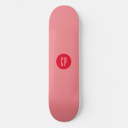 Moderne Monogram Professionele Eenvoudige Initiale Persoonlijk Skateboard (Voorkant)