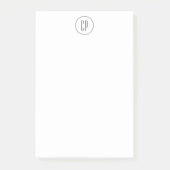 Moderne Monogram Professionele Eenvoudige Initiale Post-it® Notes (Voorkant)