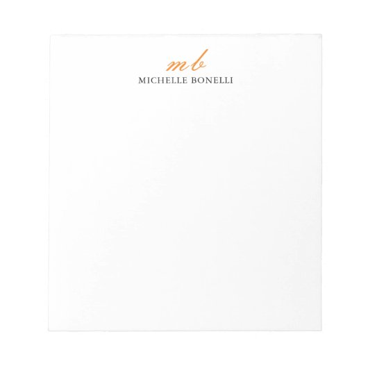 Moderne Monogram Professionele Eenvoudige Minimaal Notitieblok (Voorkant)