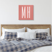 Moderne Monogram Professionele Eenvoudige Minimali Canvas Afdruk (Insitu (Slaapkamer))