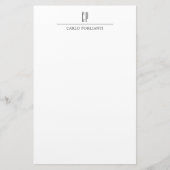 Moderne Monogram Professionele Eenvoudige Naam Briefpapier (Voorkant)