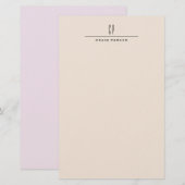 Moderne Monogram Professionele Eenvoudige Pastel K Briefpapier (Voorkant / Achterkant)