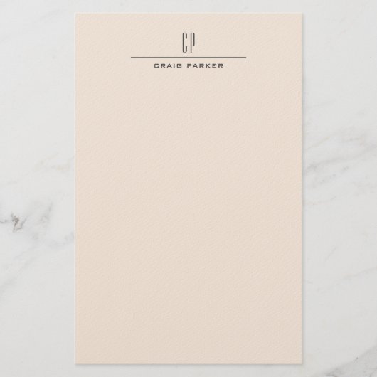 Moderne Monogram Professionele Eenvoudige Pastel K Briefpapier (Voorkant)