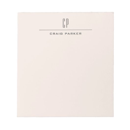 Moderne Monogram Professionele Eenvoudige Pastel K Notitieblok (Voorkant)