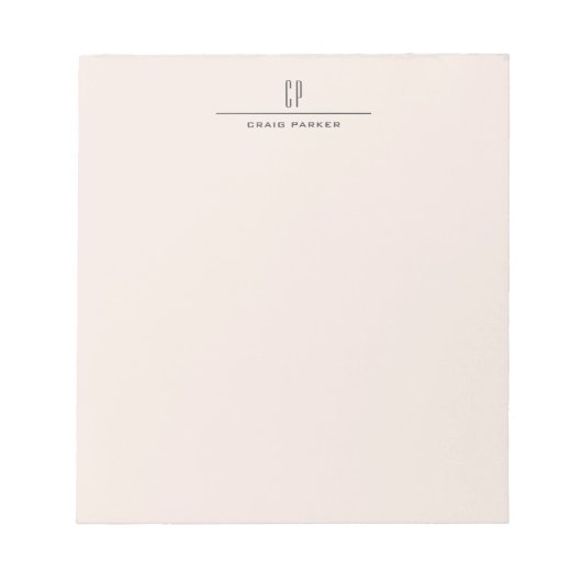 Moderne Monogram Professionele Eenvoudige Pastel K Notitieblok (Voorkant)