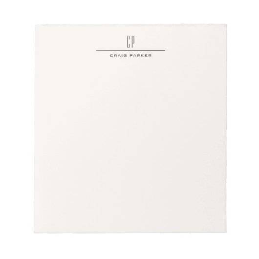 Moderne Monogram Professionele Eenvoudige Pastel K Notitieblok (Voorkant)