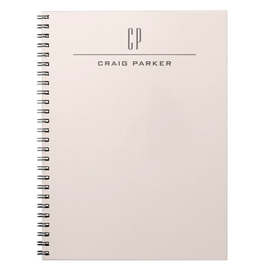 Moderne Monogram Professionele Eenvoudige Pastel K Notitieboek (Voorkant)