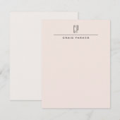Moderne Monogram Professionele Eenvoudige Pastel K Notitiekaartje (Voorkant / Achterkant)