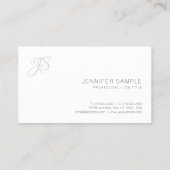 Moderne Monogram Professionele Eenvoudige Sjabloon Visitekaartje (Achterkant)