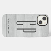 Moderne Monogram Professionele Effen Grijs iPhone Hoesje (Achterkant horizontaal)
