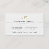 Moderne Monogram Professionele Elegante Consultant Visitekaartje (Achterkant)