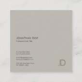 Moderne Monogram Professionele Elegante Kleurenhar Vierkante Visitekaartje (Achterkant)