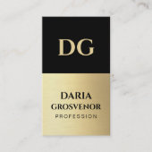 Moderne Monogram Professionele Faux Goud QR Code Visitekaartje (Voorkant)