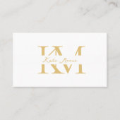 Moderne Monogram Professionele Goud Witte Marketin Visitekaartje (Voorkant)