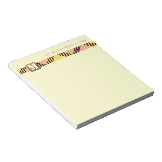 Moderne Monogram Professionele Manuscript Naam Tar Notitieblok (Schuin)