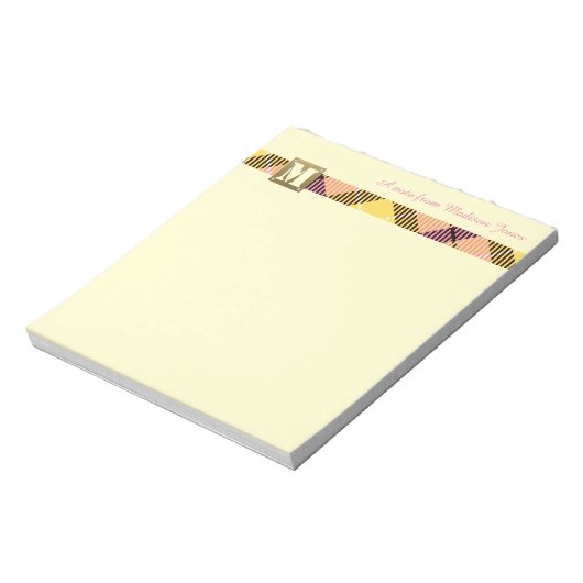 Moderne Monogram Professionele Manuscript Naam Tar Notitieblok (Linkerzijde)