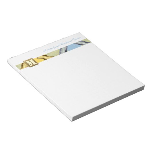 Moderne Monogram Professionele Manuscript Naam Tar Notitieblok (Schuin)